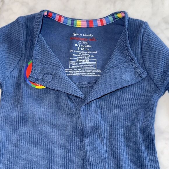 NWT MAGNETIC ME RIBBED BLUE FOOTIE - Picture 3 of 6